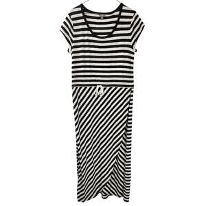 TALBOTS Short Sleeve Striped Maxi Dress Womens Size Large L